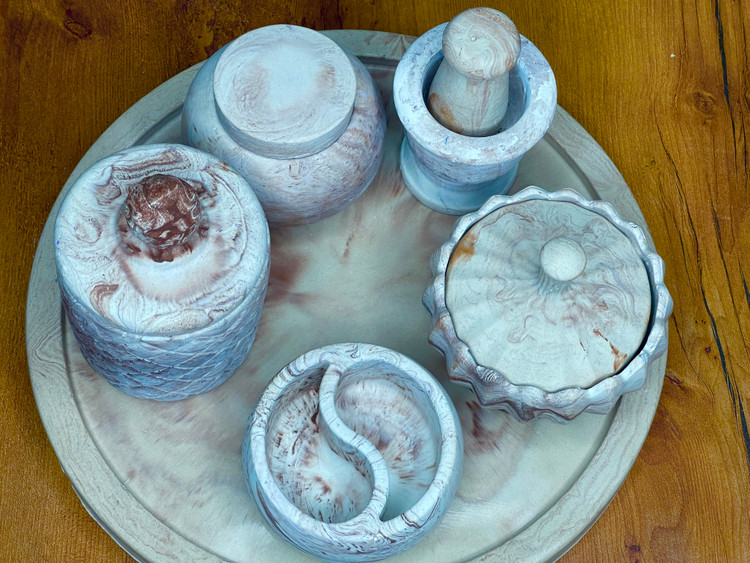 ست ظروف ۷ تیکه سنگ مصنوعی روکش رزین